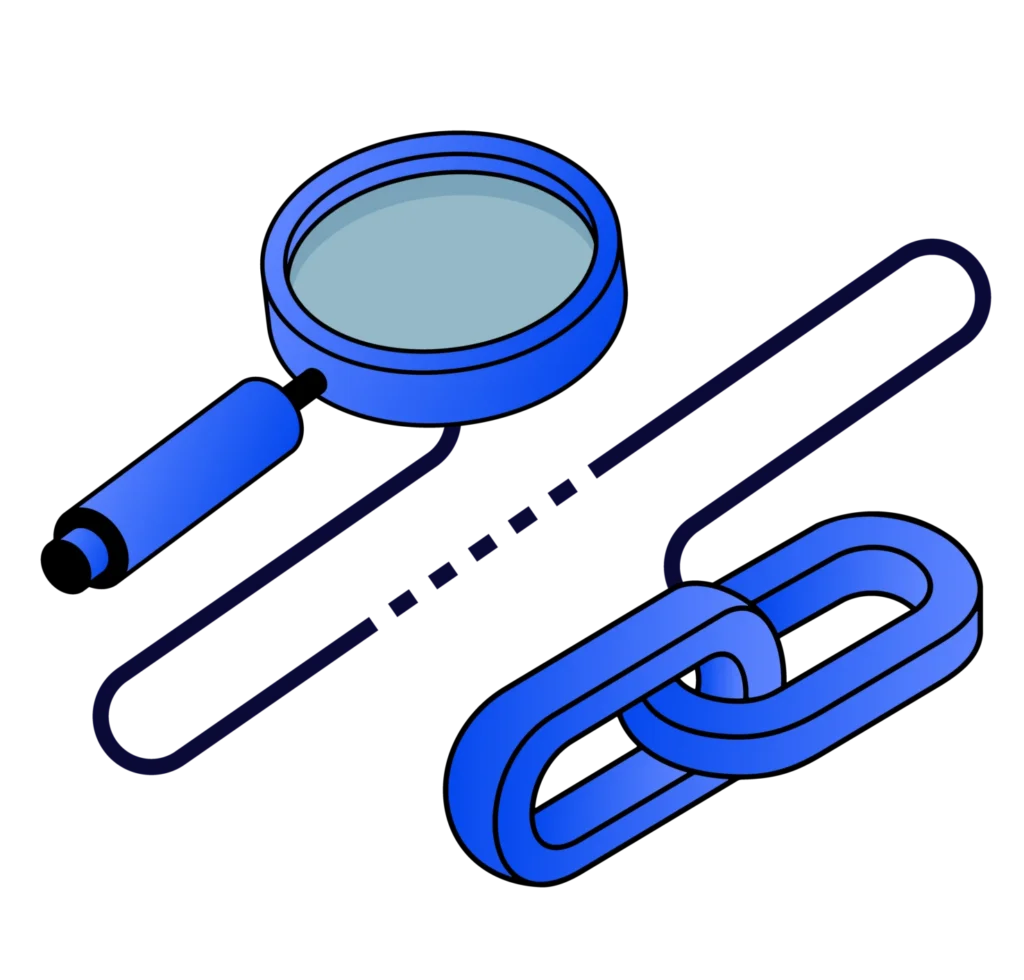 Beratung für Suchoptimierung Lupe und Link Symbol